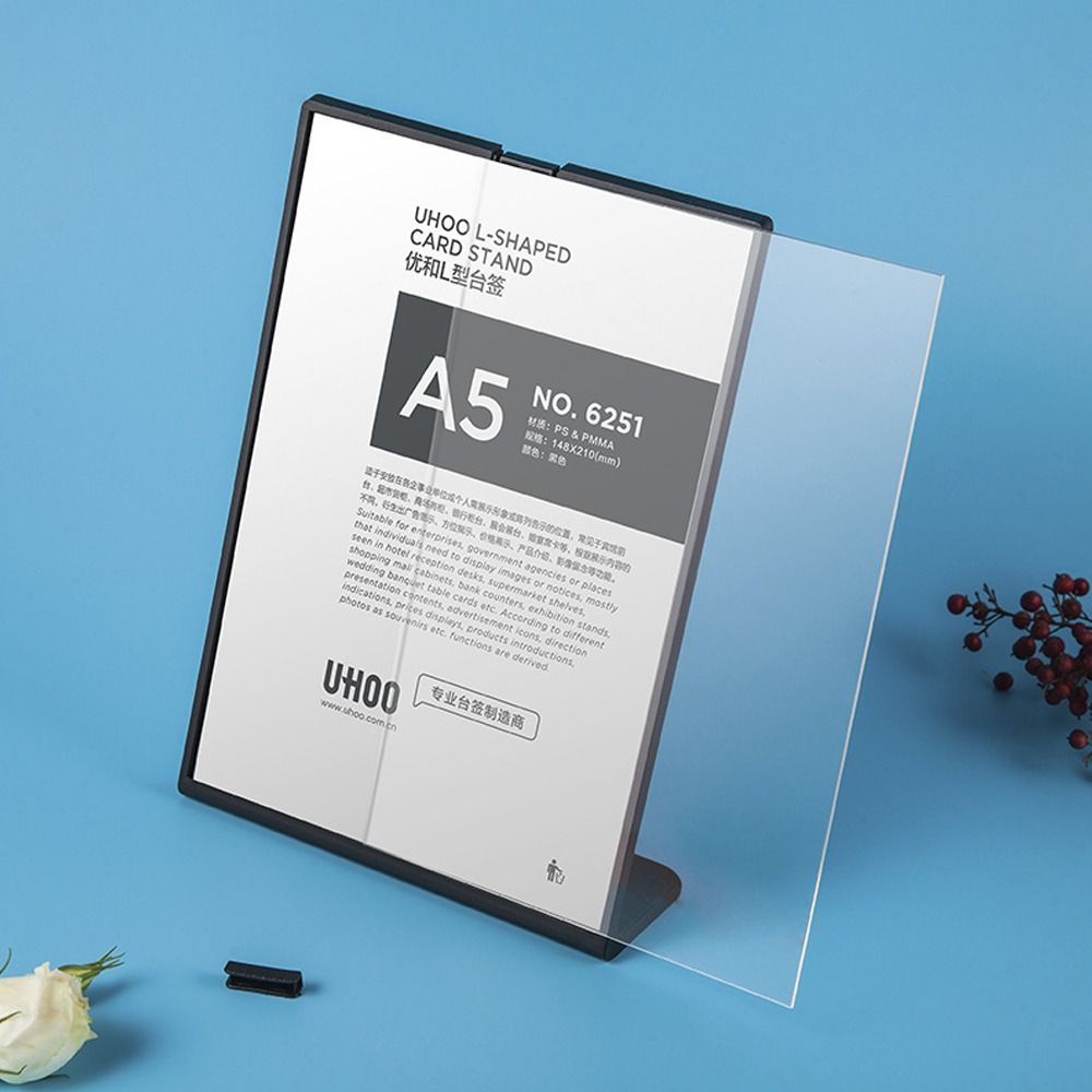 Пластиковые акриловые держатели для табличек Защита от падения Вертикальная подставка для меню, визиток, фотографий, рекламы