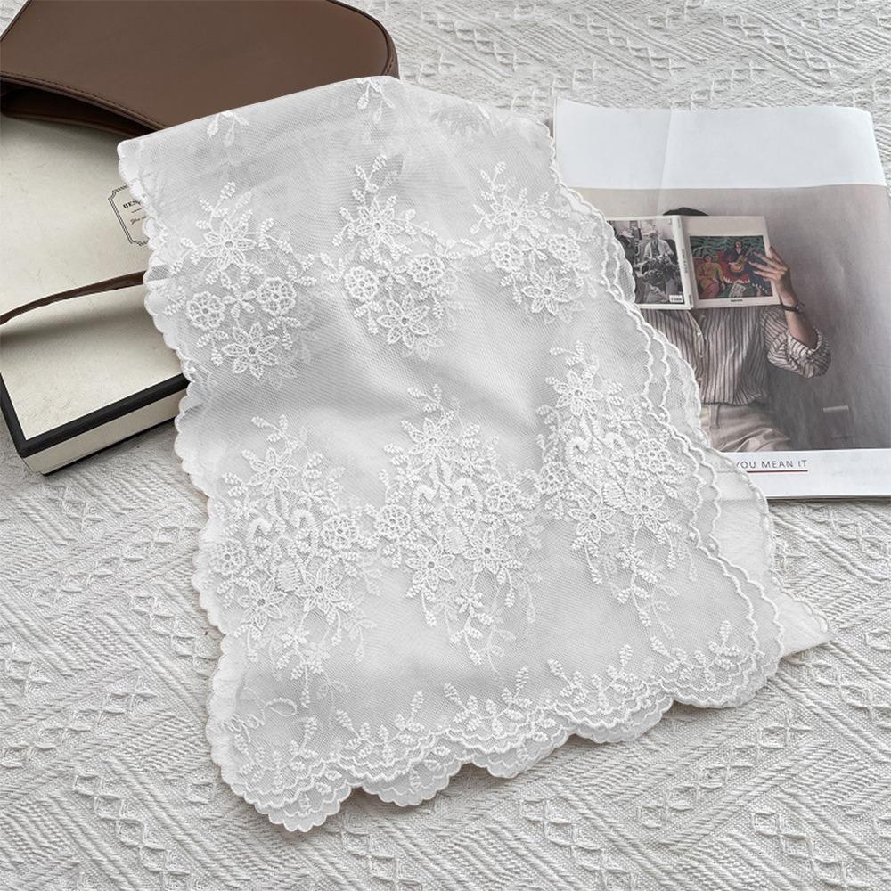 140×30cm Embroidered Headband Elegant Lace Scarf Versatile Neck Scarf for Women