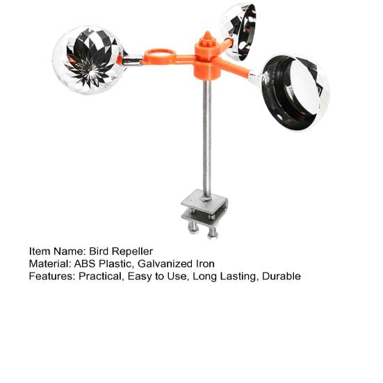 Светоотражающий отпугиватель птиц Отпугиватель голубей Отпугиватель птиц с металлическим столбом Простая установка На открытом воздухе Безвредный контроль над птицами Роторный отпугиватель птиц