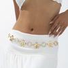 PuRui Romantic Exquisite Alloy Waist Chain Women Trendy Big Flower Summer Sexy Beach Party Belt Dress Body Zircon Accessories
