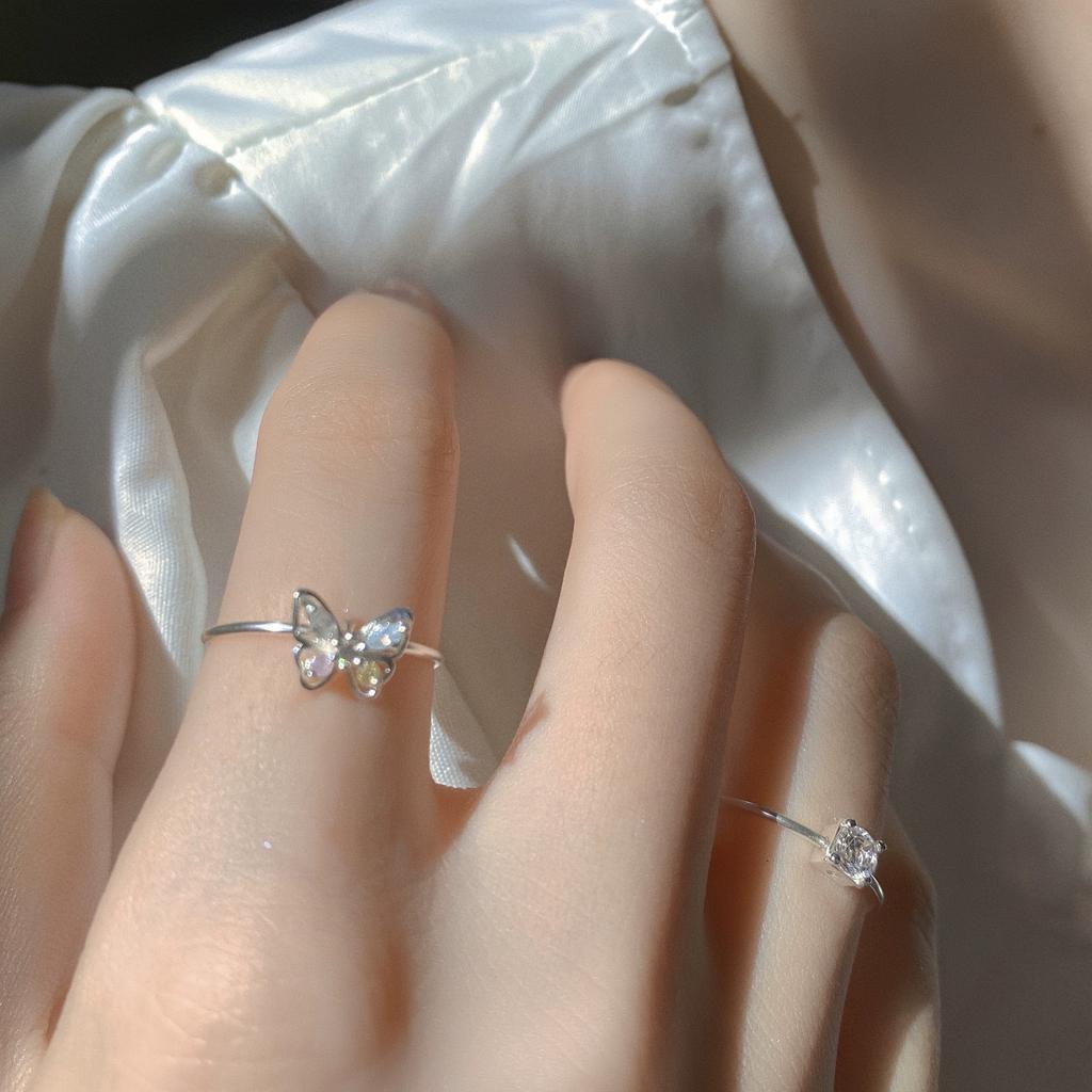 Цветное циркониевое кольцо с бабочкой, женское, легкая роскошь, простой нишевый дизайн, высококлассное кольцо для девушки, подарок на День святого Валентина