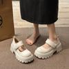 Retro Casual Versatile Platform Heightening Loafers 2024 Spring British Style Word with Velcro Mary Jane Shoes