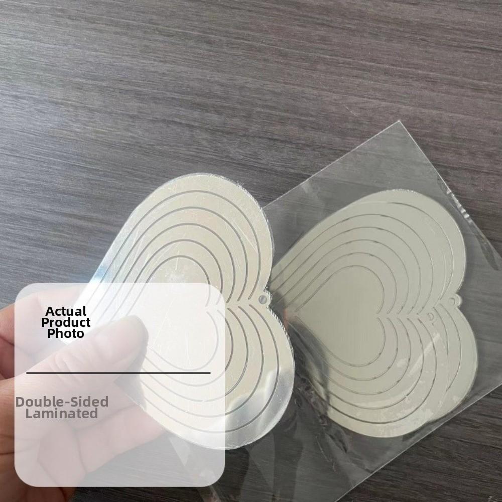 Reflective Surface 3D Metal Heart Double-Sided Wind Spinner Heart Wind Chime Garden Hanging