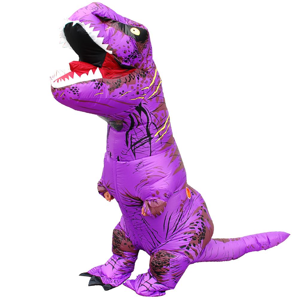 Взрослые дети T-Rex динозавр надувные костюмы Пурим Хэллоуин Рождество талисман аниме вечеринка косплей костюм платье нарядные костюмы