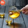 Hi Heat Resistant Teacup Glass Gold Leaf Handle Kung Fu Fair Cup Drinkware Transparent Tea Dispenser