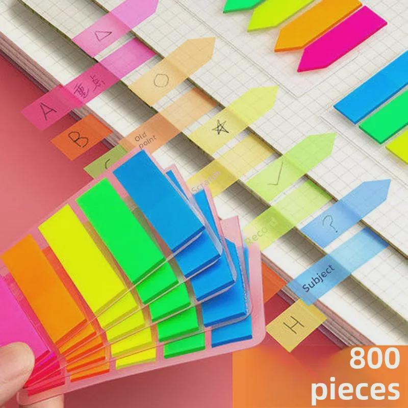 Красочные флуоресцентные стикеры из ПЭТ-материала - Индекс закладок для студентов и офисов