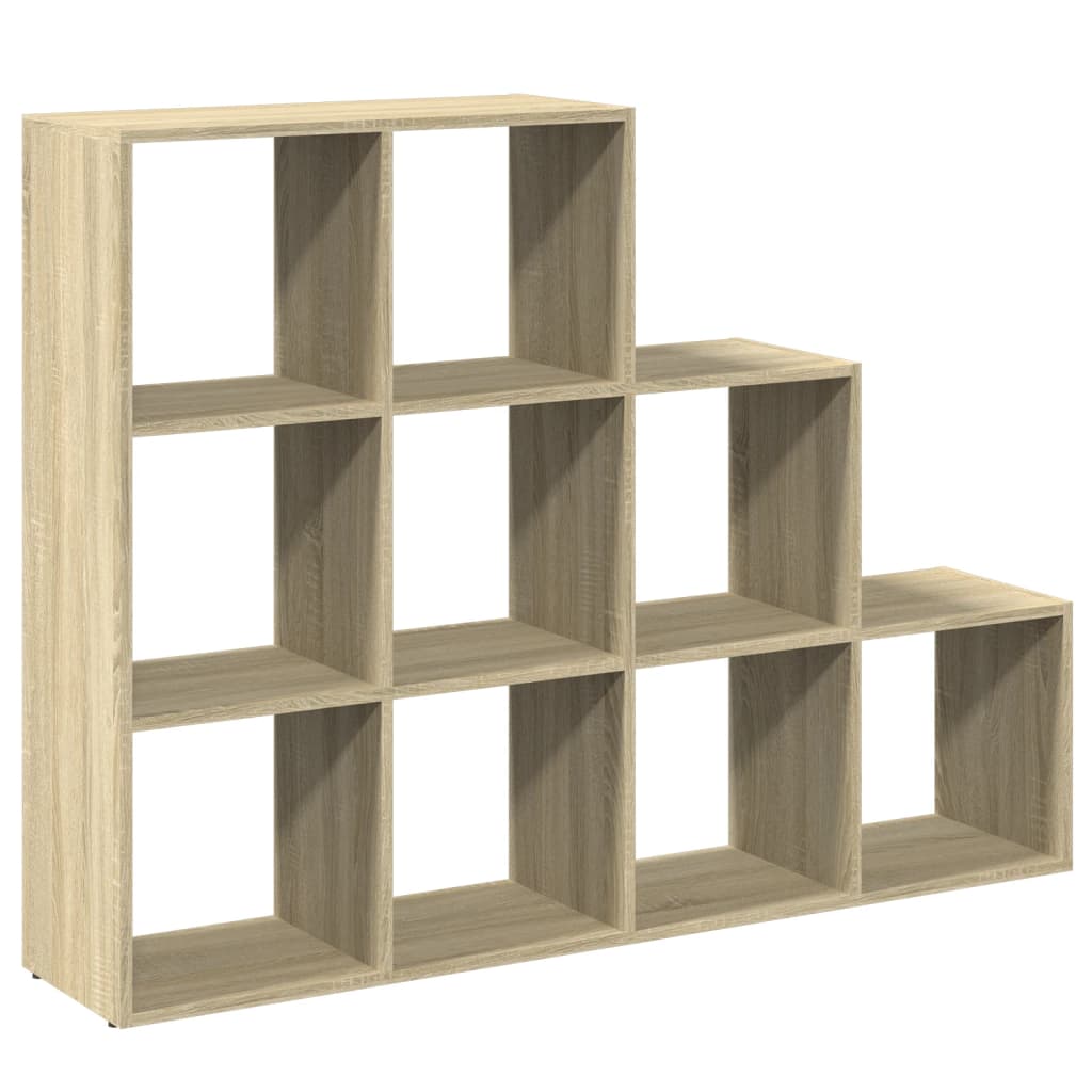 Room Divider Bookshelf 3 Tier Sonoma Oak 137.5 x 29 x 103.5 cm