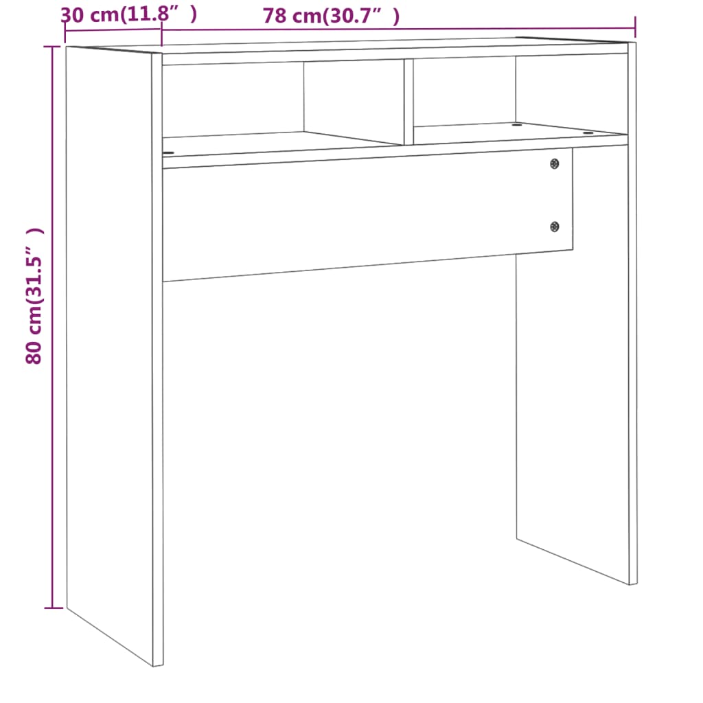Console Table Grey Sonoma 78 x 30 x 80 cm Particleboard