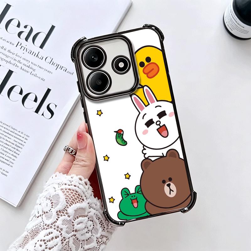 Cartoon Bear B-Browns C-Conys Plating Phone Case For Xiaomi Redmi Note 14 15 Pro Plus 13 12 11 11S 11T 10 9S 9 5G Anti-Fall Aira