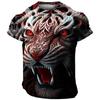 Мужские футболки с 3D-принтом Harajuku Tiger, уличная одежда в стиле хип-хоп, панк, модный пуловер с круглым вырезом и короткими рукавами, футболка большого размера