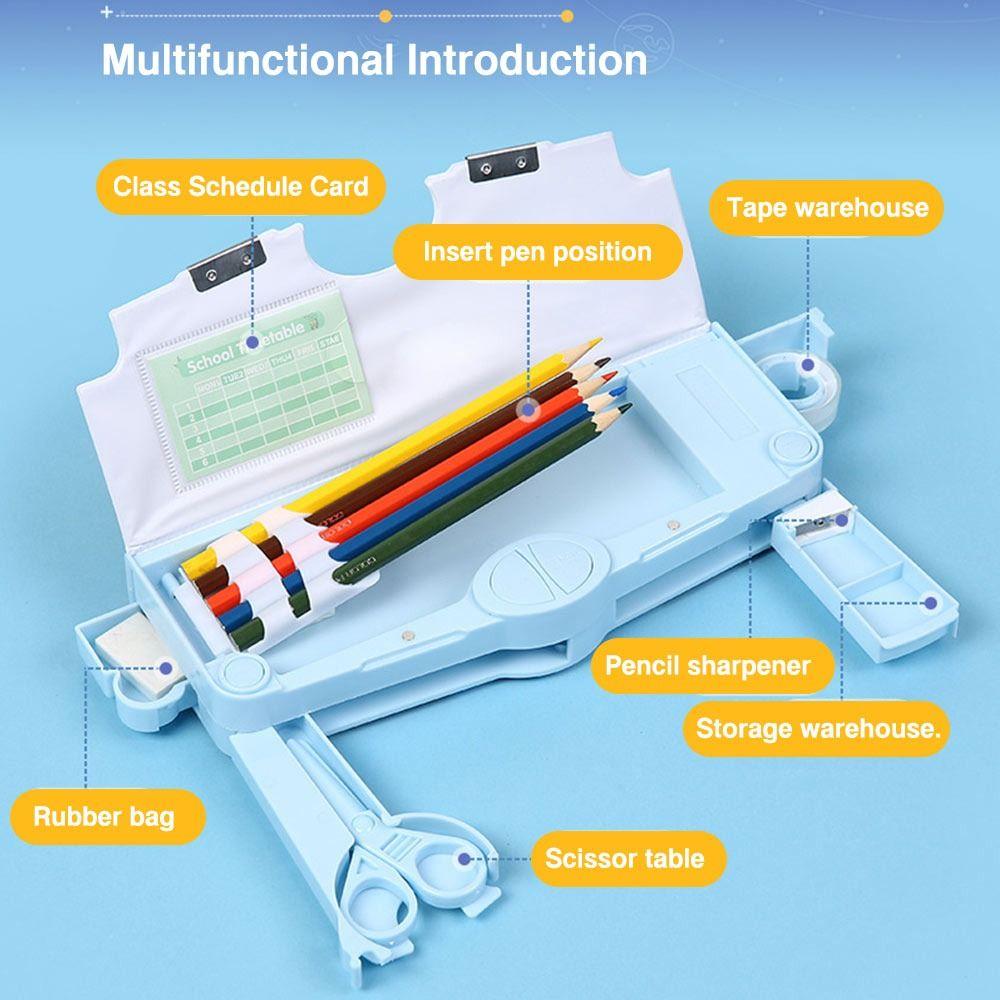 Двухъярусный пенал с точилкой Органайзер для канцелярских принадлежностей Для мальчиков/девочек