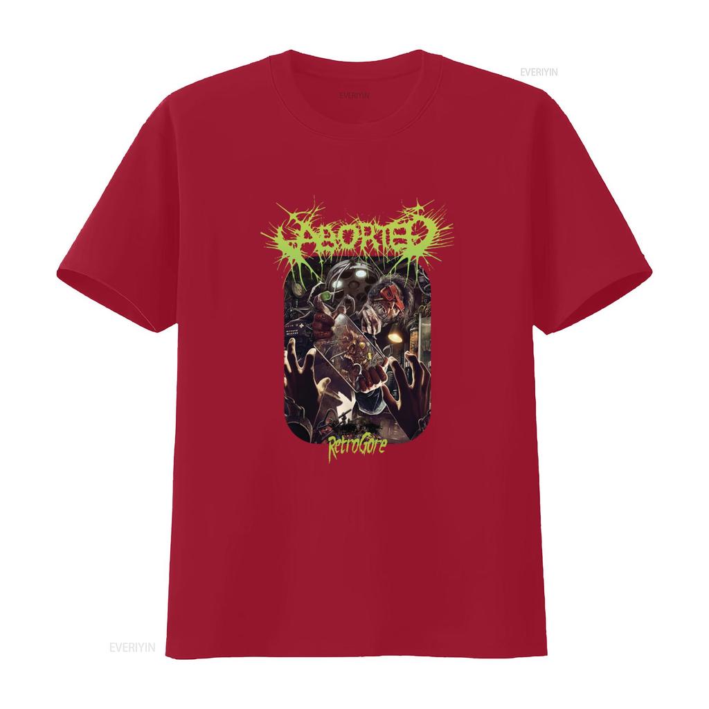 Retro Aborted Band Retrogore T Shirt Black All Sizes Available vintage Washed Versatile Breathable homme Stylish Stretched
