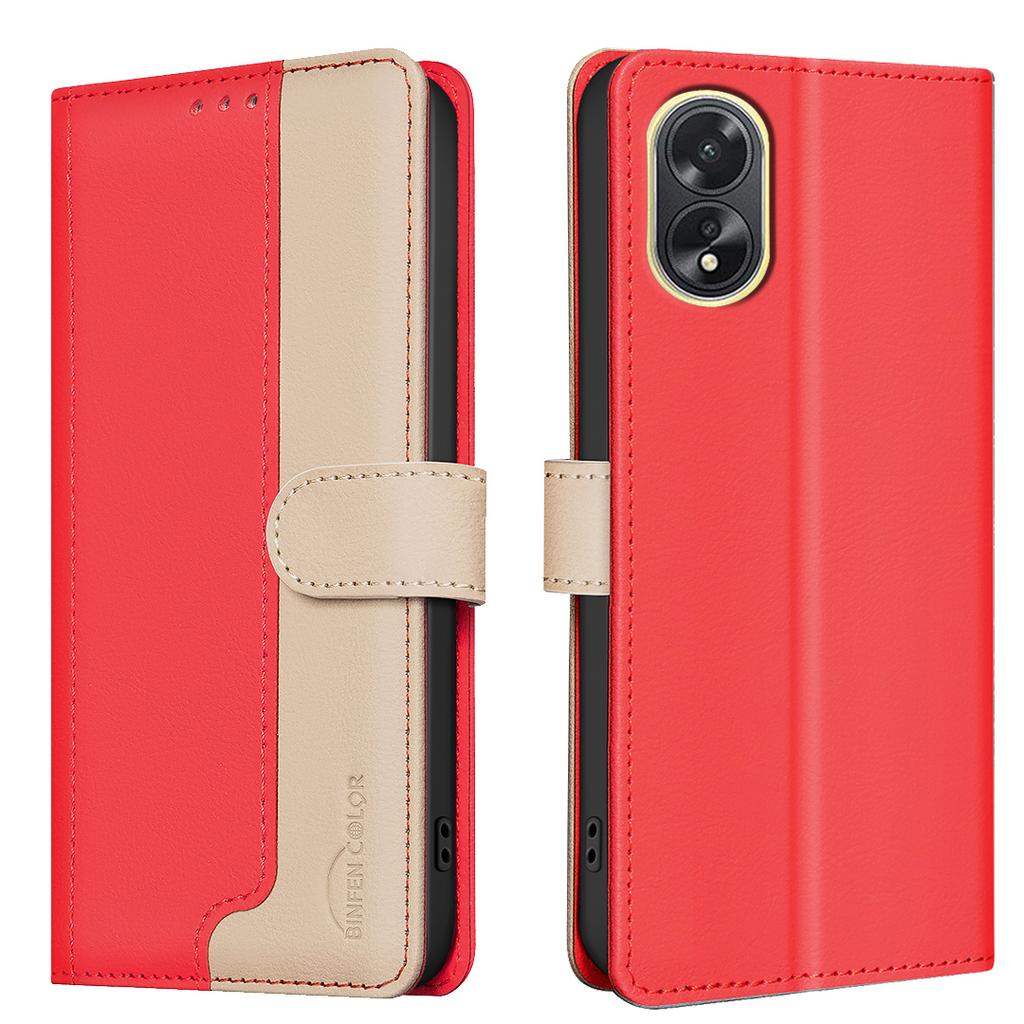 For Oppo A18 4G/A38 4G Leather Case Stand RFID Blocking Card Slots