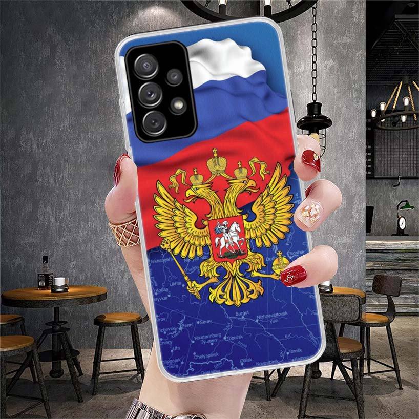 Russia Russian Flags Emblem Soft Phone Case For Samsung Galaxy A12 A22 A32 A52 A72 A02S A51 A50S A71 A70 A31 A20S Note 20 Ultra