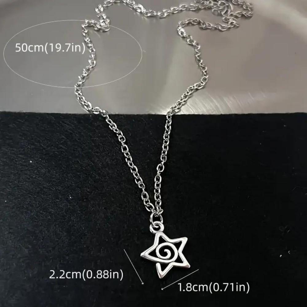 Hollowed Vortex Necklace Gothic Metal Chain Jewelry New Spiral Pendant Necklace  Gifts