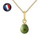 Pendant - - Genuine Freshwater Cultured Pearl 5-6 Mm - Yellow Gold - 42 Cm Chain