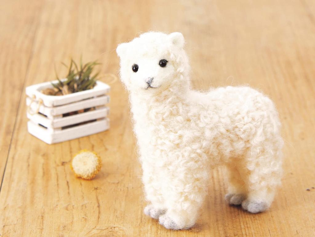 Hamanaka Wool Sachiko Susa Needle Felted Kit, Design, Animals, Alpaca, H441-610