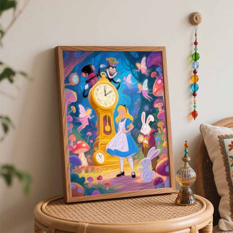 Disney Alice in Wonderland oil painting hand painting art kit coloring painting handmade diy home decoration gift