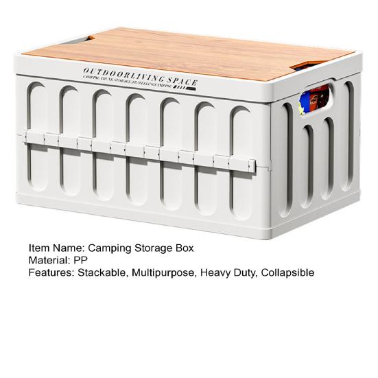 Складной контейнер для хранения с крышкой, складной штабелируемый ящик для хранения, универсальный ящик, уличный журнальный столик для кемпинга, пикника, автомобиля, домашнего использования