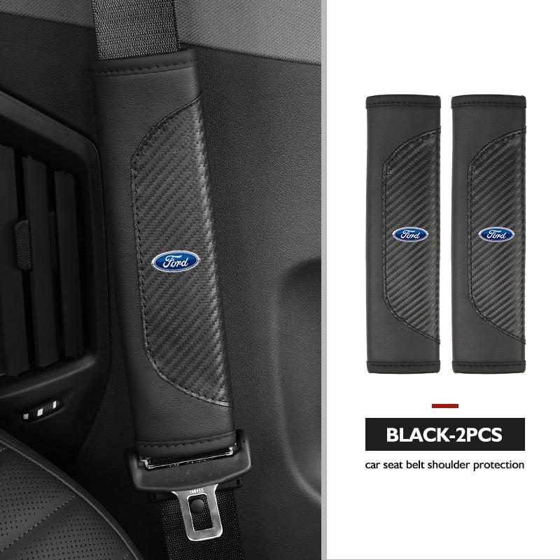 Luxury Carbon Fiber Splicing Seat Belt Cover Car Accessories For Ford Escort KA Flex Everest KA Expedition Falcon Fusion