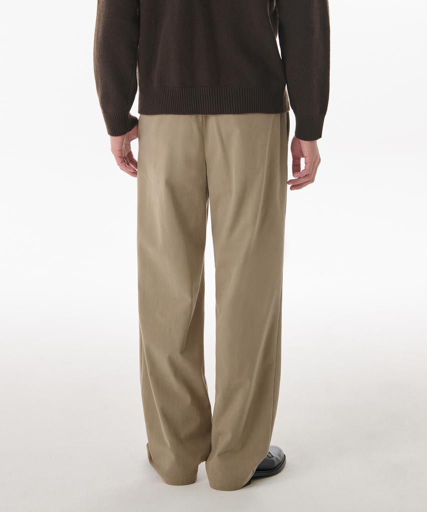 MUSINSA STANDARD 14W Corduroy One-Pleat Wide Elastic Pants [Beige]