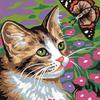 Kit canevas - Margot - Chat - 20x25cm - Toile imprimée - Aiguille incluse