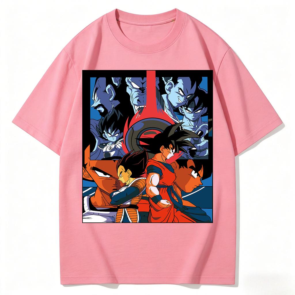 2026 New Dragon Ball Anime Goku Super Saiyan Printed Short Sleeve Tshirt Mens and Womens Tshirt Mens Tops Sports Tshirt