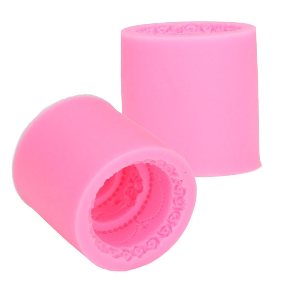 2pcs Pink Fondant Mould Durable Cake Mould Fondant Silicone DIY Cake Making