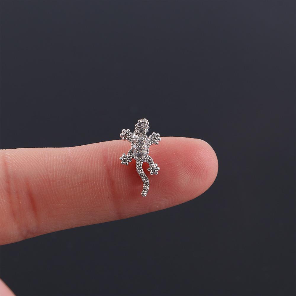 Серьга-гвоздик для хряща уха (козелок) Helix Gecko с винтовым замком Модные Аксессуары Пирсинг Украшения