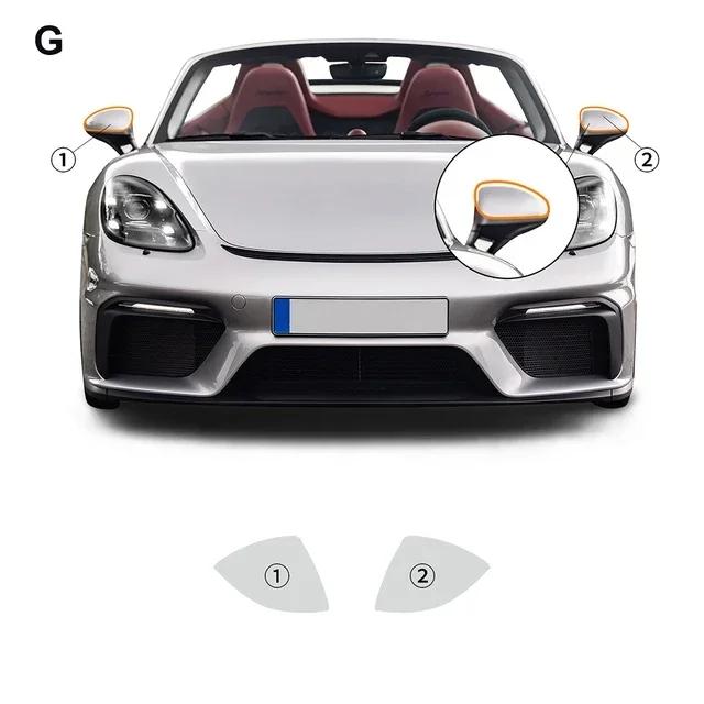 For Porsche 718 Spyder Cayman GT4 GT4RS - 2pcs Car Headlight Protective Cover Film Headlight 8.5mil Invisible TPU PPF
