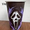 Gothic Style Metal Water Cup Thermochromic Color-Changing Cup, Horror Theme Cold Drink Spooky Prison Hand Design Mug Tumbler, Wide Mouth for Halloween