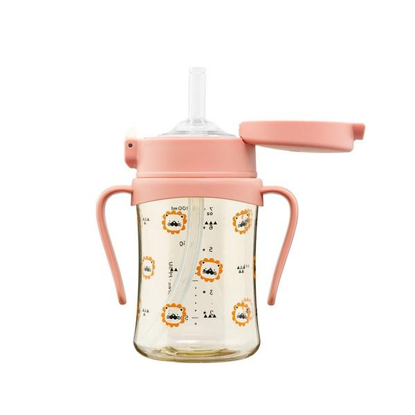 Детская соломенная чашка с узором Archium Archi cup, детская бутылочка для воды, розовый лев, 200 мл, 1 шт., 200 мл