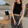 Small Round Neck, Thin Exposed Navel Short Outer Vest, Summer New Spice Girl Suspender Top Design Sense