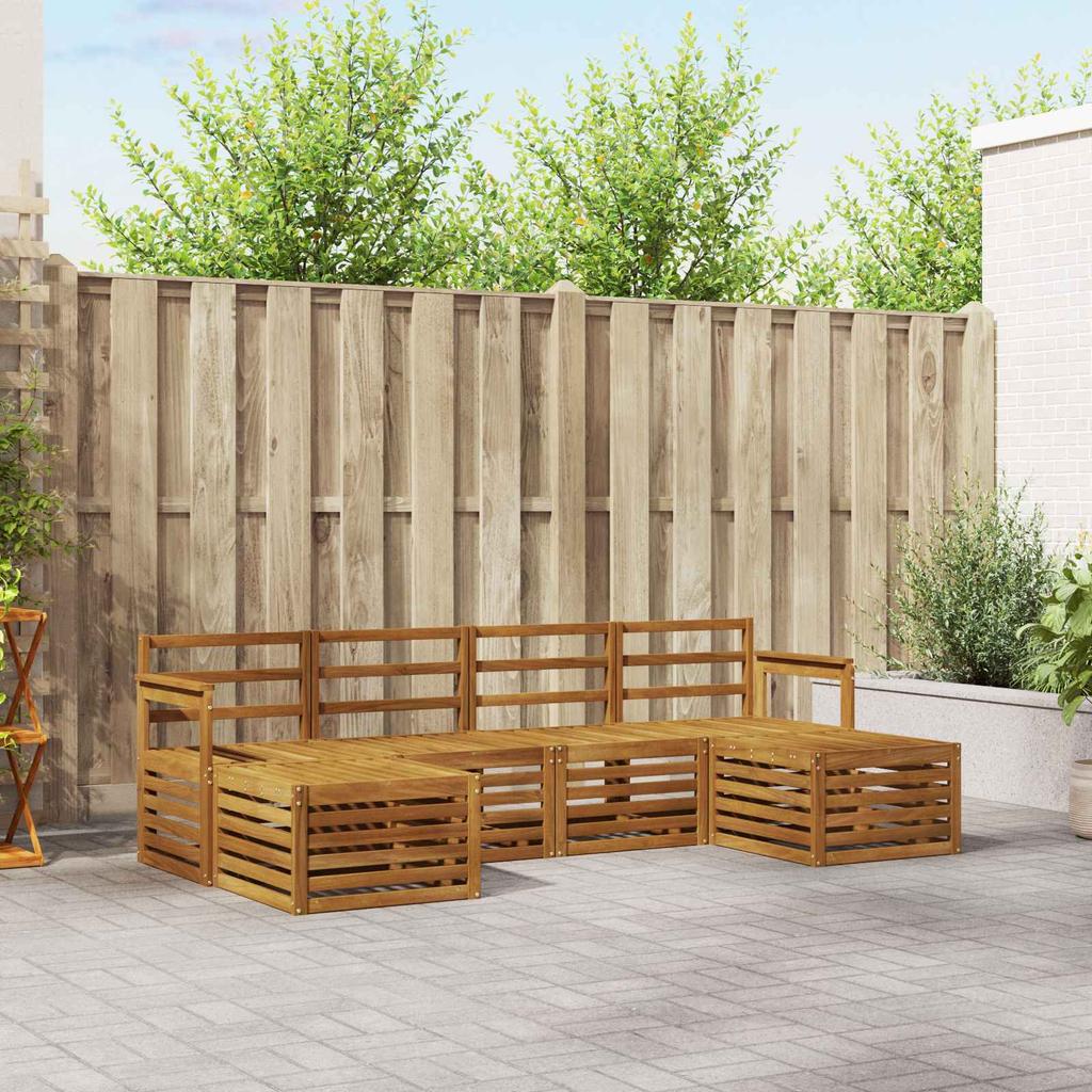 Outdoor Sofa Set 6 pcs Natural Solid Acacia Wood