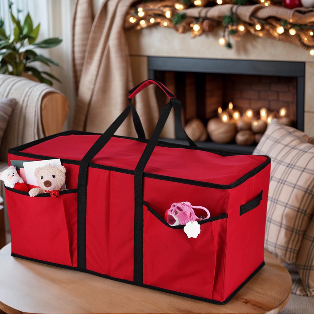 Red Oxford Christmas Storage Container With 128 Compartment Xmas Decorations Organizer Xmas Decor Storage Organizer