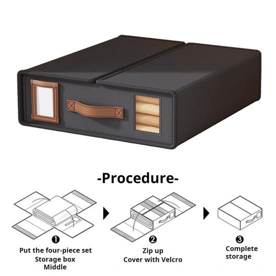 Ящик для хранения листов-органайзеров с прозрачным окошком, с застежкой-липучкой, большой вместимости, складной