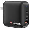 Verbatim Mini GaN Charger Travel Adapter 165 W 1x USB-A, 3x USB-C® Power Delivery, USB PD 3.1, QC 3.0 Black Charge