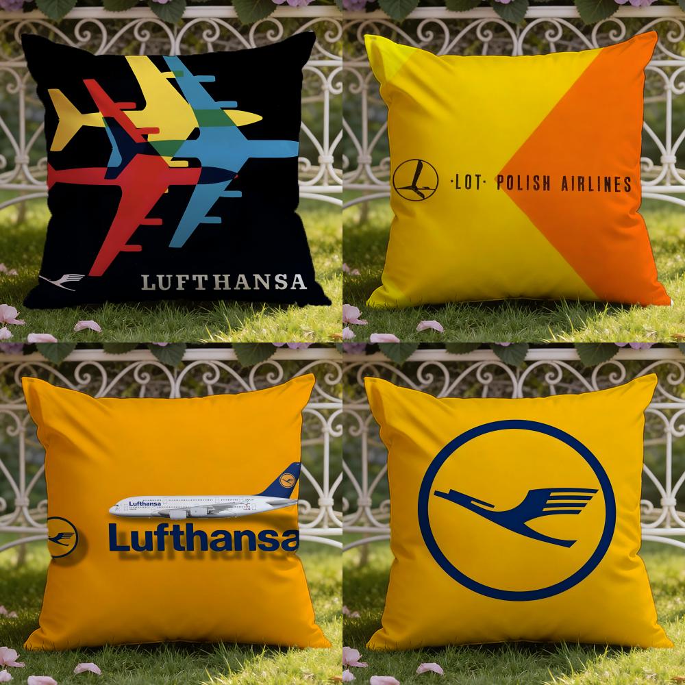 Подушка для путешествий L-Lufthansa Чехол для подушки Домашний и автомобильный Двухцелевой чехол для подушки: Двусторонняя конструкция для максимального комфорта