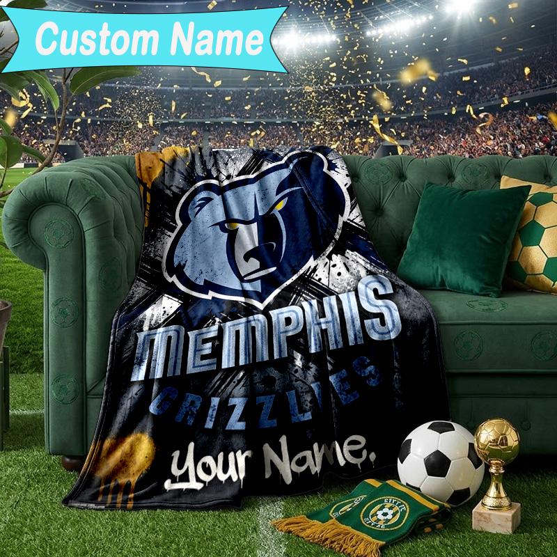 Custom Name Blanket Grizzly Marks Logo Design Blanket Bedding Blanket for Travel, Camping, Living Rooms, Offices, Sofas, Fan Christmas gift
