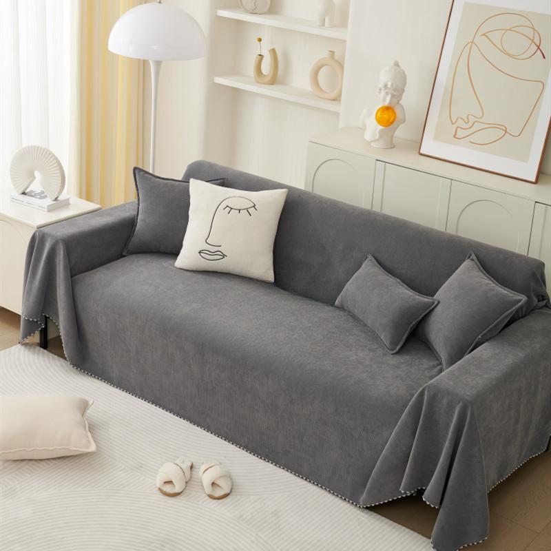 Чехол на диван, тканевое полотенце, однотонное, против кошачьих царапин, настоящее двустороннее покрывало для диванной подушки, одеяло, пылезащитное диванное полотенце