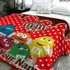 1PC M&M's Custom Name Patterned Flannel Blanket Suitable For All Seasons for Home Decor Warmth and Comfort Gifts Holiday Present