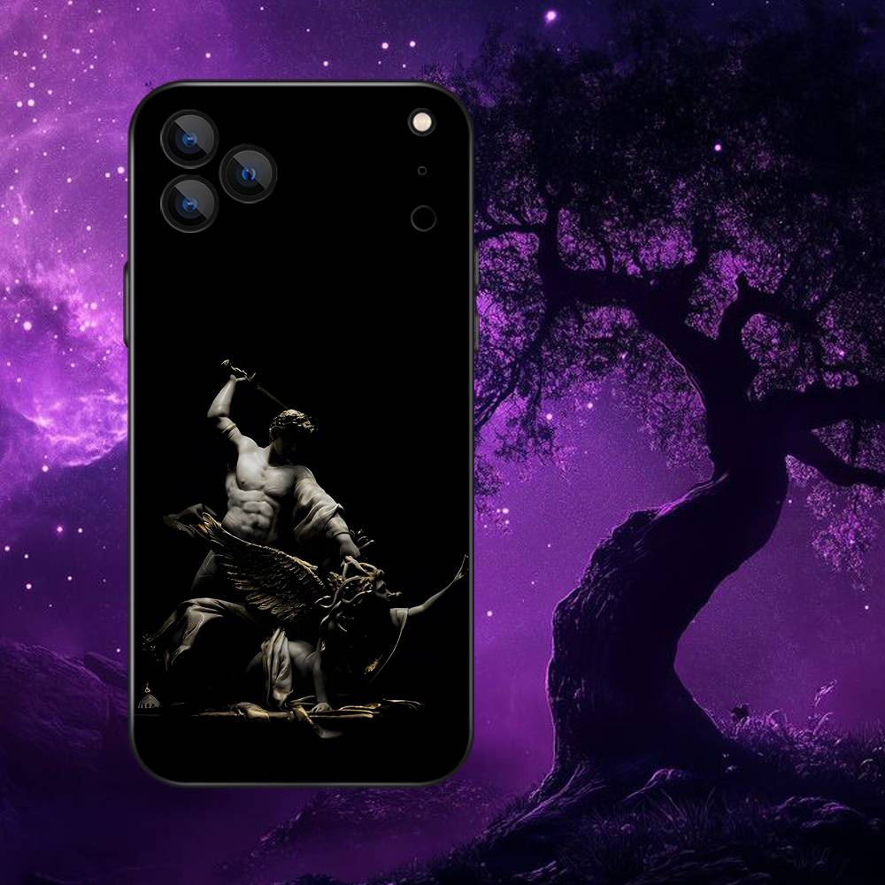 M-Medusa Greek Mythology Phone Case For iPhone 17,16,15,14,13,12,Pro,Max,Plus,E,SE4,Air,Mini Black Soft Box