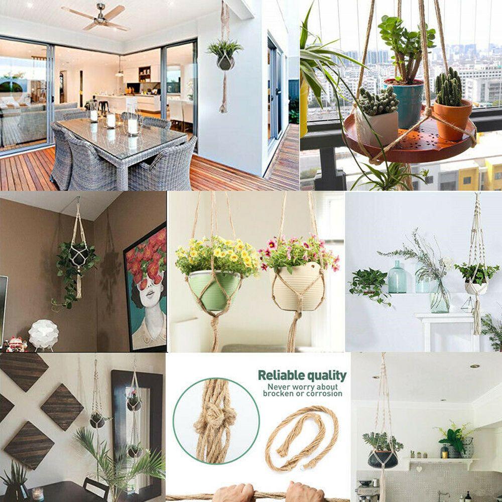 Indoor Hooks Macrame Hanging Basket Flower Pot Holder Garden Hanging Rope Plant Hanger