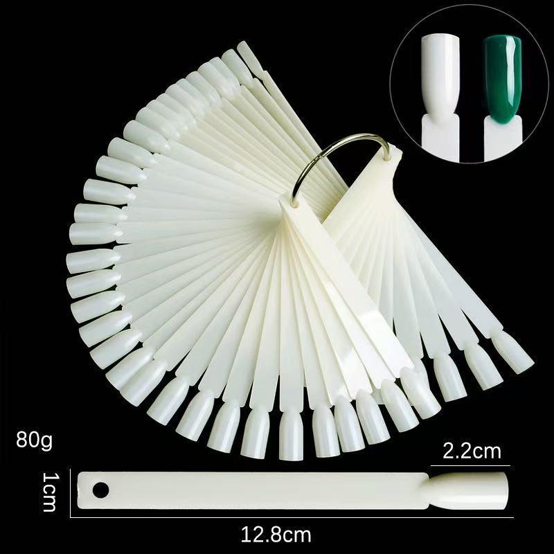 Веерная подставка для тренировки нейл-арта - Набор из 50 цветных карточек для гель-лака