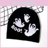 Festive Pattern Ghost Knitted Cap Halloween Fashion Hat Casual Breathable Gift