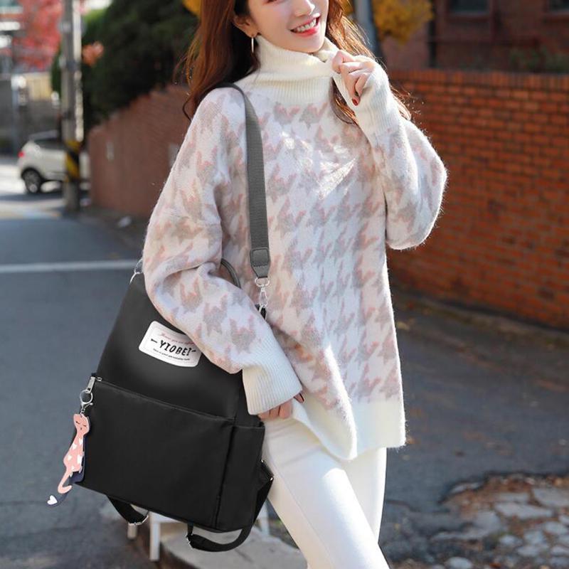 NEW Women's Anti-theft Backpack Fashion Simple Solid Color School Bag Oxford Cloth Shoulder Bag CLE