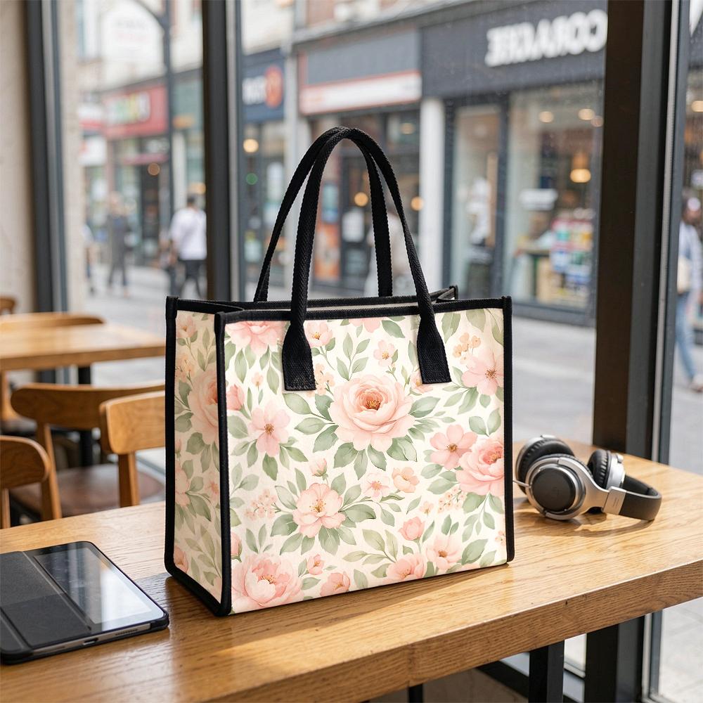 Elegant Floral Casual Tote Bag for Daily Shopping Travel Commute Portable Stylish Women Handbag