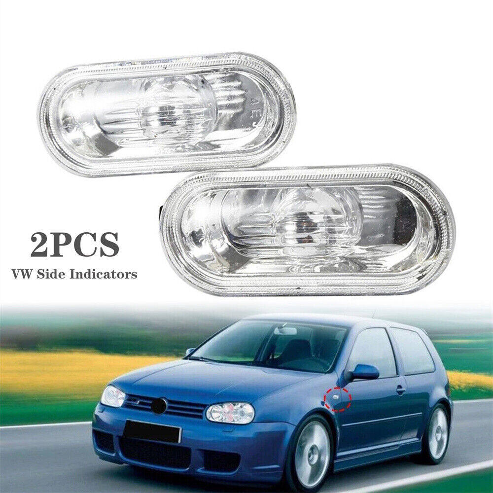 2 шт. для VW Golf MK4 97-03 кристально чистые боковые индикаторы, повторители с лампочкой