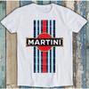 2025 Ретро Футболка Martini Racing Винтажный Автомобиль Хипстер Унисекс Крутой Подарок Футболка Мужская и Женская Одинаковая Круглый Вырез Футболка
