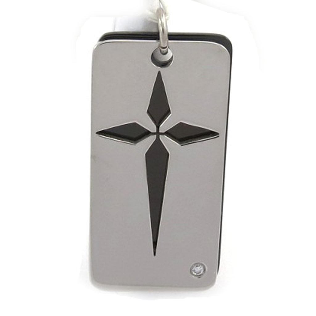 Les Trésors De Lily [E4247] — Мужской кулон «Крест», черный, серебристый